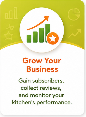 Grow Your Business: Access analytics, customer insights, and marketing tools to scale your kitchen and reach more hungry customers.
